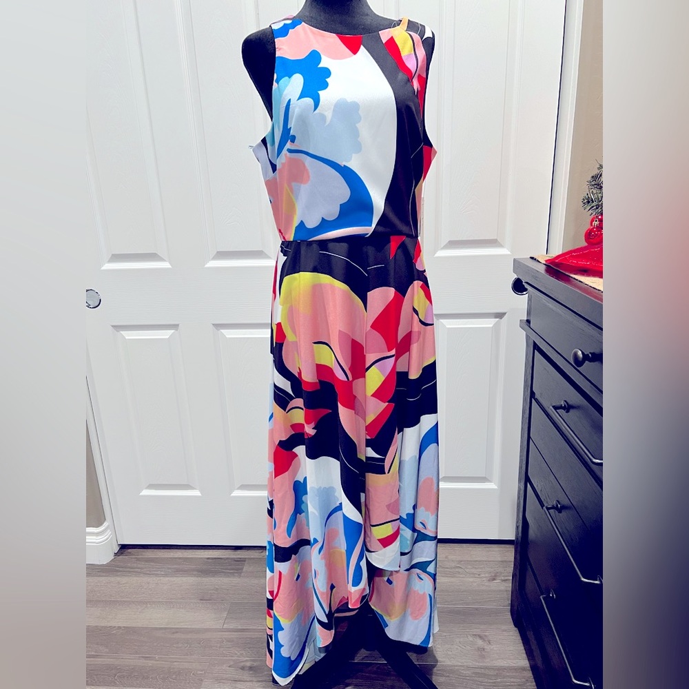 Nicole Miller High Low Maxi Dress keyhole back 12/14/16 XL